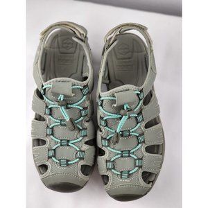 Women's K Hombu sandal closed toe sport sandal, gray blue outdoor sandal. Size 7